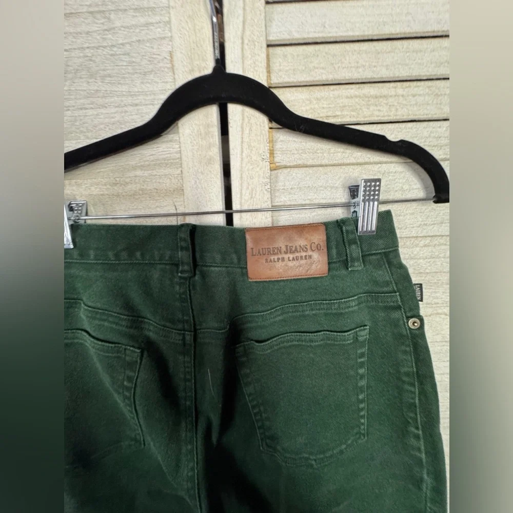 Lauren Ralph Lauren High Rise Jeans Size 6 Dark Green Vintage Straight Leg Denim
